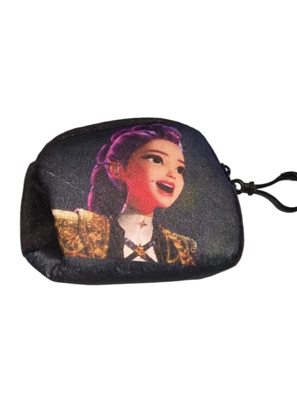 Black Character Print Mini Pouch - Women's Coin Bag